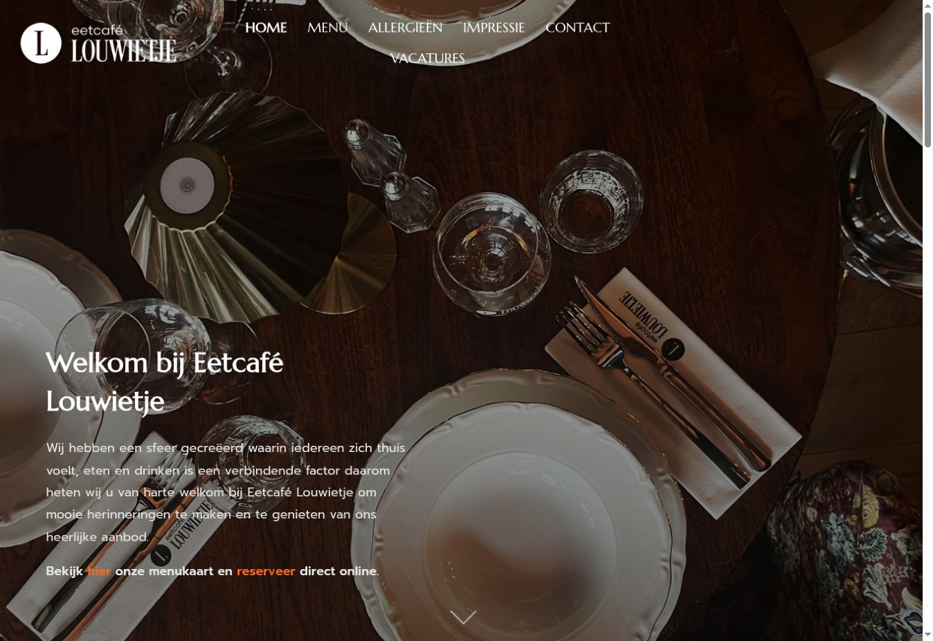 Websiteontwerp Eetcafé Louwietje