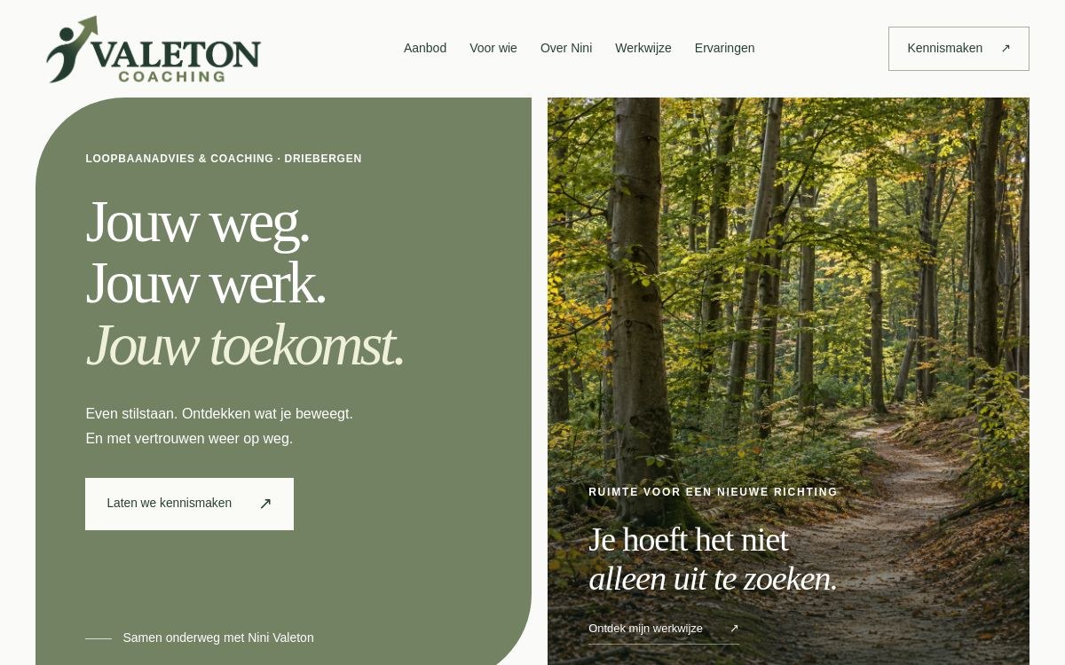 Websiteontwerp Onderweg — Loopbaanadvies & coaching