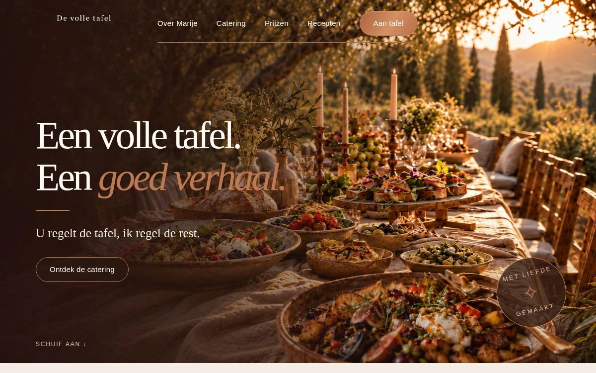 Websiteontwerp De volle tafel van Marije