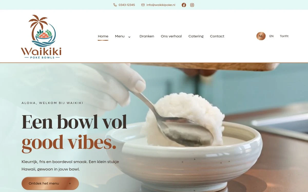 Websiteontwerp Waikiki Poké