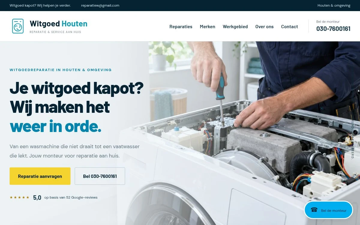 Websiteontwerp Witgoed Houten