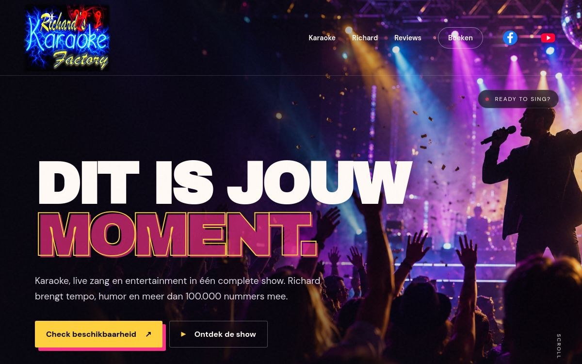 Websiteontwerp Richard Karaoke Factory